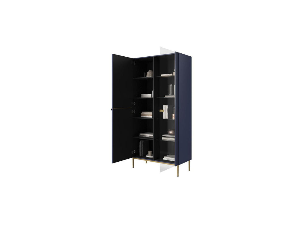 Mueble vitrina 2 puertas - Kasha - Patas doradas