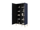 Meuble Vitrine H 2 Portes - Kasha - Pieds Or