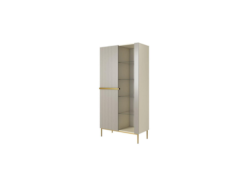 Kasha - 2-Door Display Cabinet - Gold Legs