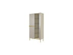 Kasha - 2-Door Display Cabinet - Gold Legs
