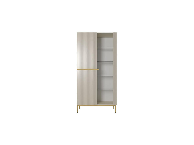 Kasha - Meuble Vitrine 2 Portes - Pieds Or