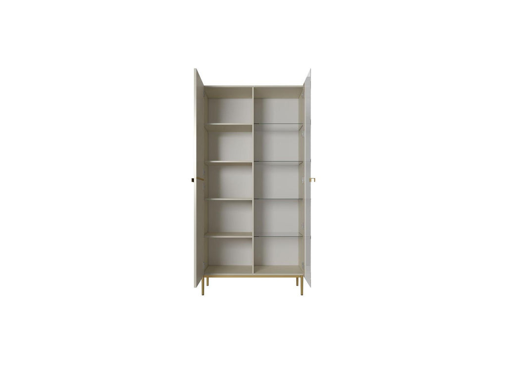 Kasha - 2-Door Display Cabinet - Gold Legs