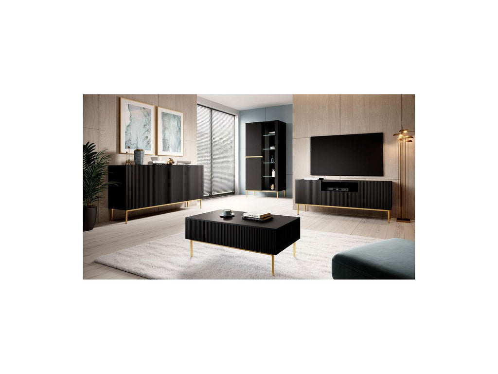Kasha - 2-Door Display Cabinet - Gold Legs