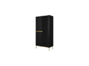 Kasha - Meuble Vitrine 2 Portes - Pieds Or