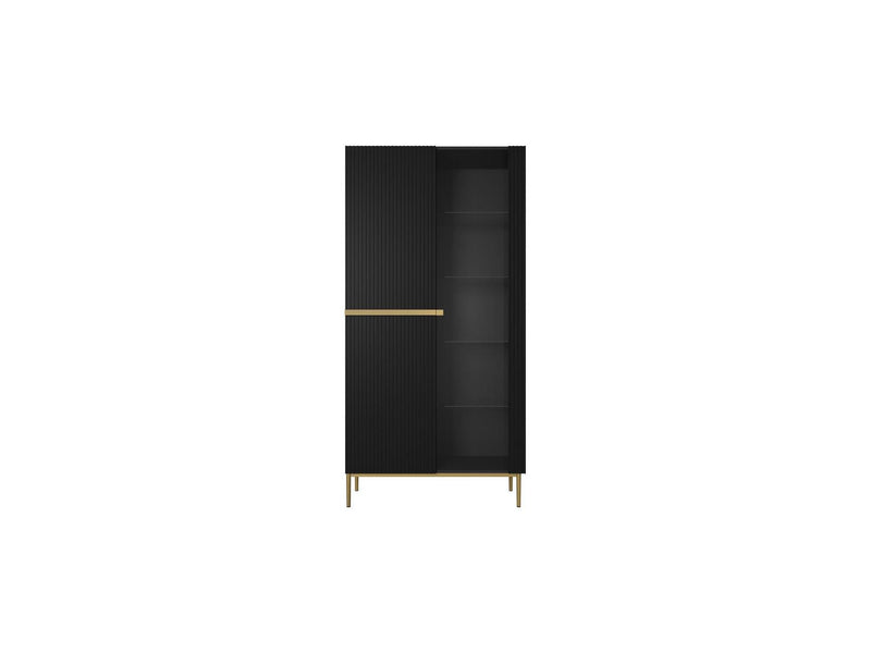 Kasha - Meuble Vitrine 2 Portes - Pieds Or
