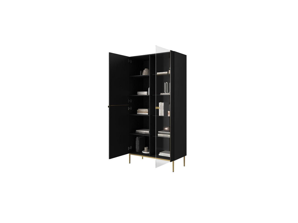 Kasha - 2-Door Display Cabinet - Gold Legs