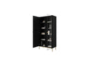 Kasha - Meuble Vitrine 2 Portes - Pieds Or