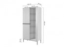 Meuble Vitrine H 2 Portes - Kasha - Pieds Or