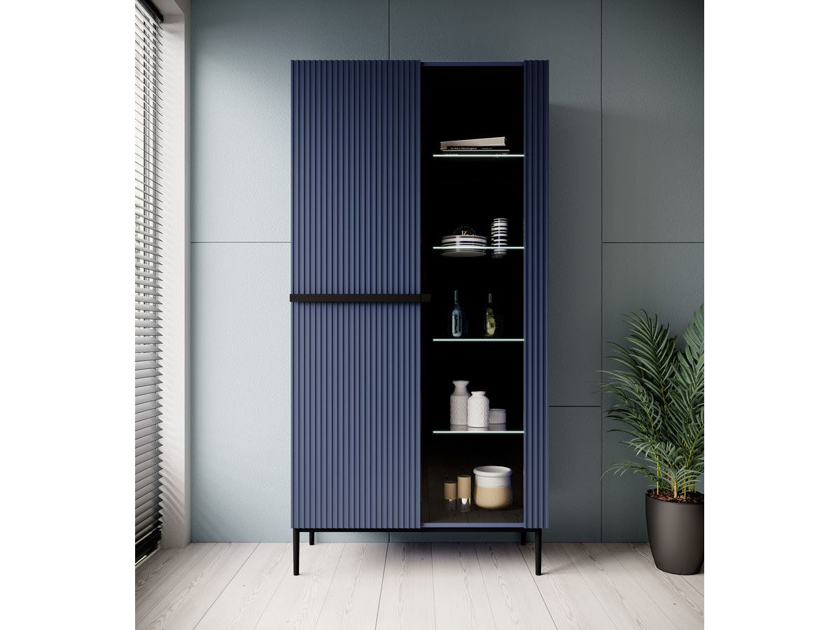 Mueble vitrina de 2 puertas - Kasha - Patas negras