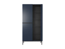 Meuble Vitrine H 2 Portes - Kasha - Pieds Noir