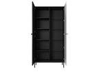 Kasha - Meuble Vitrine 2 Portes - Pieds Noirs
