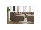 Canapé D'Angle Fixe Modulable Jeanne Tissu Velours Avec 4 Chauffeuses, 1 Angle Et 1 Pouf