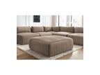 Canapé D'Angle Fixe Modulable Jeanne Tissu Velours Avec 4 Chauffeuses, 1 Angle Et 1 Pouf