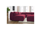 Canapé D'Angle Fixe Modulable Jeanne Tissu Velours Avec 4 Chauffeuses, 1 Angle Et 1 Pouf