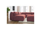 Canapé D'Angle Fixe Modulable Jeanne Tissu Velours Avec 4 Chauffeuses, 1 Angle Et 1 Pouf