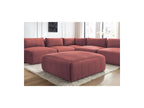 Canapé D'Angle Fixe Modulable Jeanne Tissu Velours Avec 4 Chauffeuses, 1 Angle Et 1 Pouf