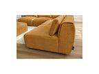 Canapé D'Angle Fixe Modulable Jeanne Tissu Velours Avec 4 Chauffeuses, 1 Angle Et 1 Pouf