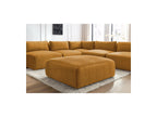 Canapé D'Angle Fixe Modulable Jeanne Tissu Velours Avec 4 Chauffeuses, 1 Angle Et 1 Pouf