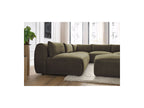 Canapé D'Angle Fixe Modulable Jeanne Tissu Velours Avec 4 Chauffeuses, 1 Angle Et 1 Pouf