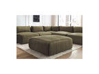 Canapé D'Angle Fixe Modulable Jeanne Tissu Velours Avec 4 Chauffeuses, 1 Angle Et 1 Pouf