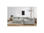 Canapé D'Angle Fixe Modulable Jeanne Tissu Velours Avec 4 Chauffeuses, 1 Angle Et 1 Pouf