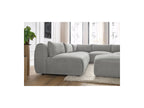 Canapé D'Angle Fixe Modulable Jeanne Tissu Velours Avec 4 Chauffeuses, 1 Angle Et 1 Pouf
