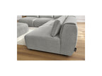 Canapé D'Angle Fixe Modulable Jeanne Tissu Velours Avec 4 Chauffeuses, 1 Angle Et 1 Pouf
