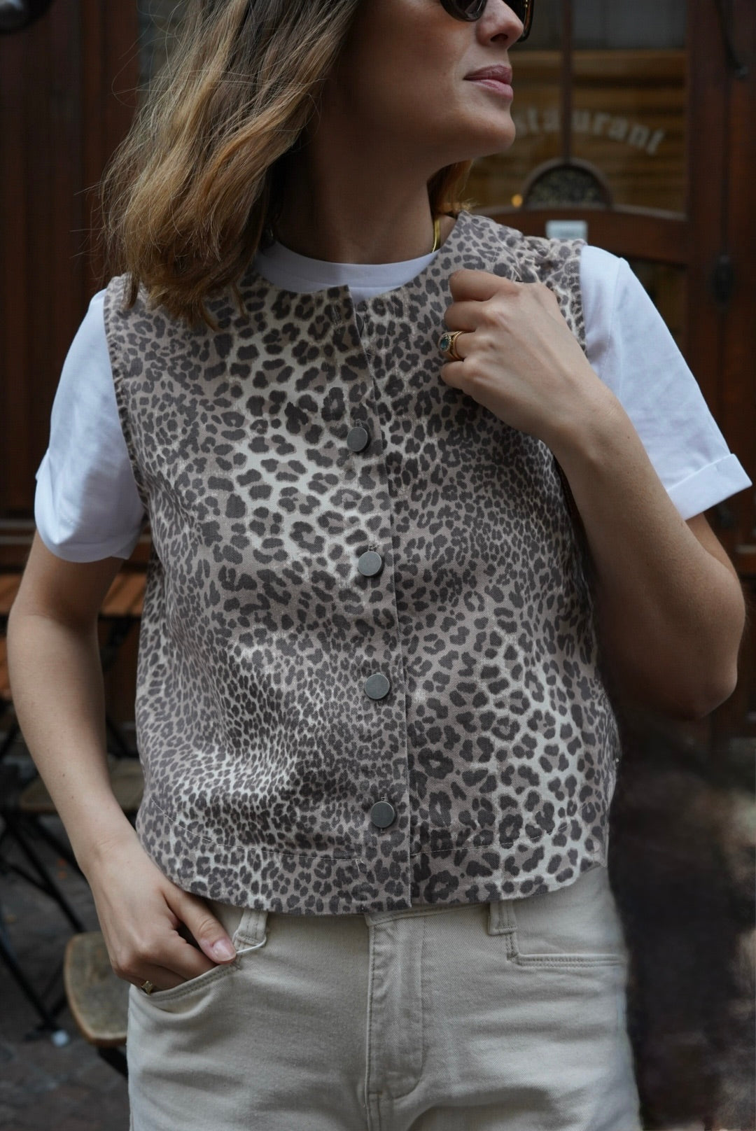 Raoul Leopard Sleeveless Top