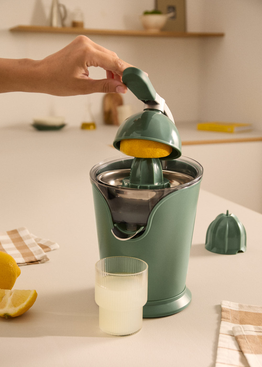 Juicer Press - Presse-Agrumes Électrique - 100 W - Vert Sauge