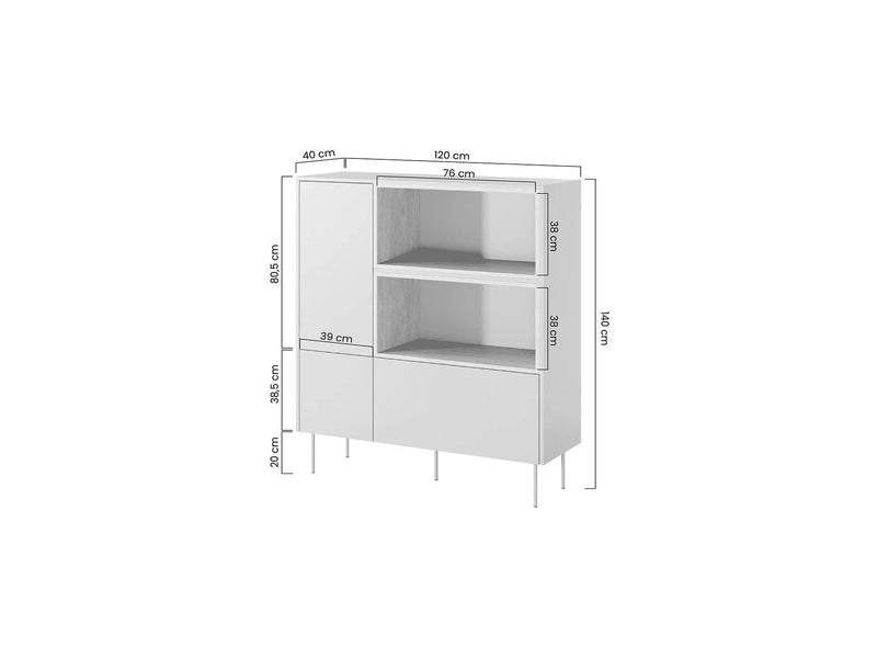 Buffet Haut 2 Portes Avec Niches - Atlas