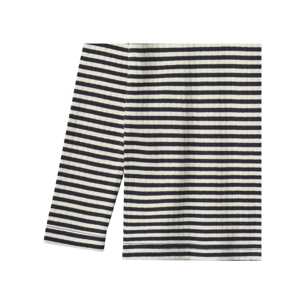 T-shirt a maniche lunghe Stig - Righe a coste blu navy