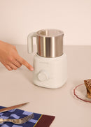 Milk Frother Retro - Mousseur À Lait & Chauffe-Lait Avec Carafe Amovible - Blanc Cassé