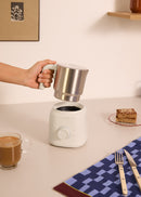 Milk Frother Retro - Mousseur À Lait & Chauffe-Lait Avec Carafe Amovible - Blanc Cassé