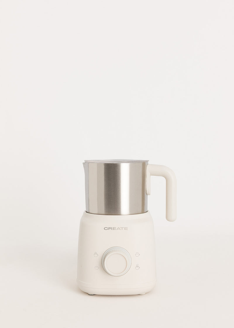 Milk Frother Retro - Mousseur À Lait & Chauffe-Lait Avec Carafe Amovible - Blanc Cassé