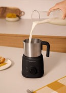 Milk Frother Retro - Mousseur À Lait & Chauffe-Lait Avec Carafe Amovible - Noir