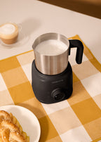 Milk Frother Retro - Mousseur À Lait & Chauffe-Lait Avec Carafe Amovible - Noir