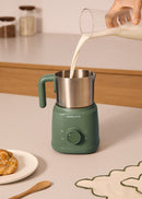 Milk Frother Retro - Mousseur À Lait & Chauffe-Lait Avec Carafe Amovible - Vert Sauge