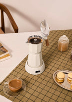 Thera Moka Electric - Cafetera Italiana Eléctrica Con Función De Mantener Caliente - Blanco Roto