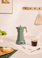 Thera Moka Electric - Electric Italian Coffee Maker with Keep-Warm Function - Sage