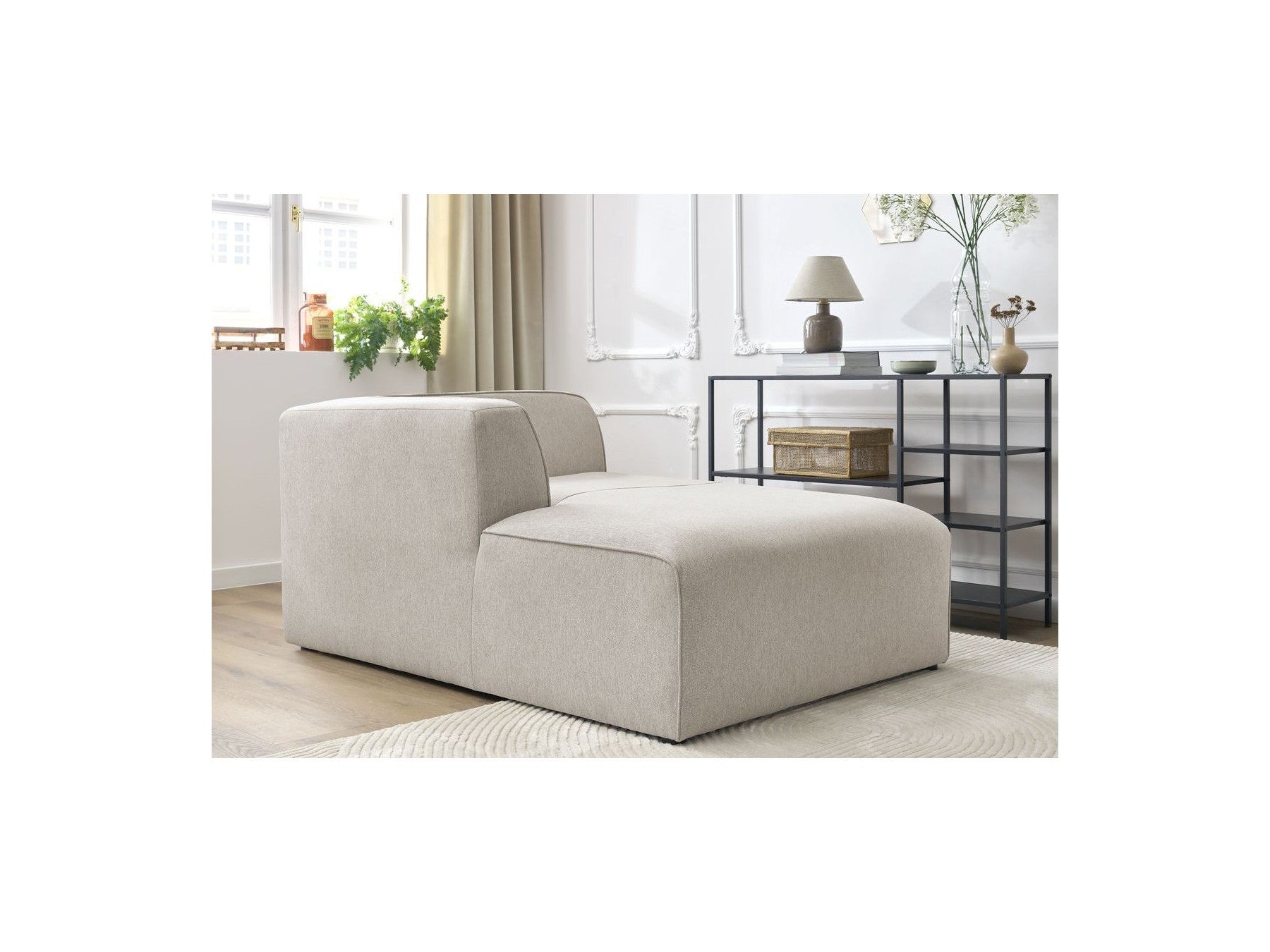 Chaise Longue for MEGEVE Modular Sofa - Mottled Fabric - Left Corner