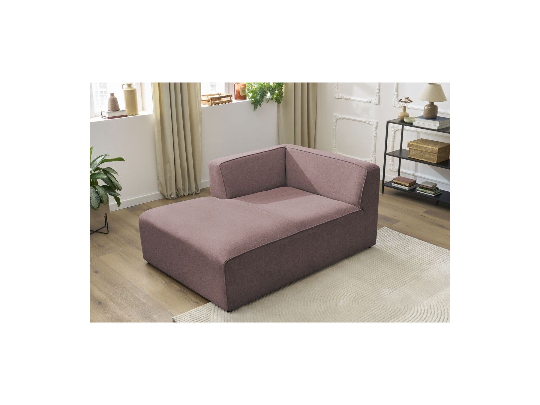 Chaise Longue for MEGEVE Modular Sofa - Mottled Fabric - Left Corner