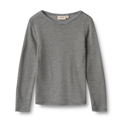 T-Shirt En Laine À Manches Longues Alfie - Navy Stripe - Enfant