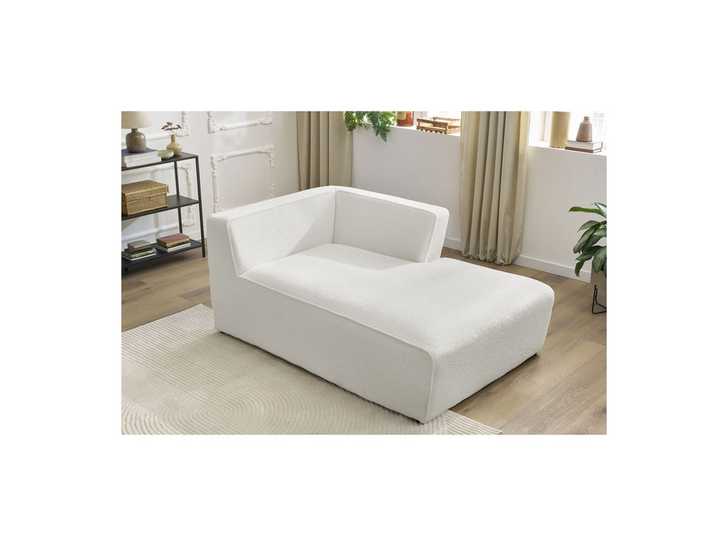 Méridienne Pour Canapé Modulable Megeve - Tissu Bouclette - Angle Droit