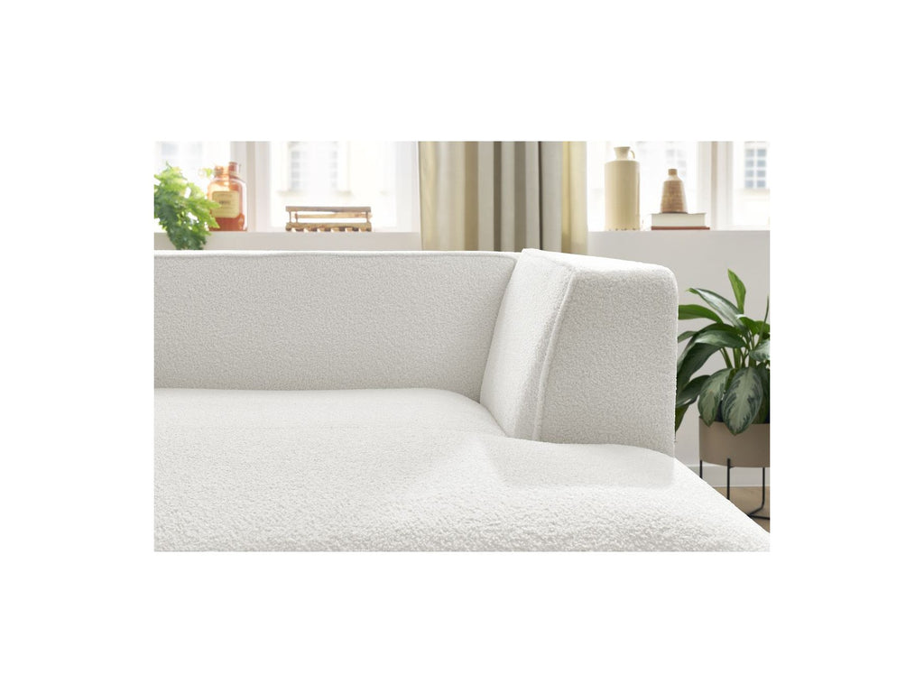 Méridienne Pour Canapé Modulable Megeve - Tissu Bouclette - Angle Droit