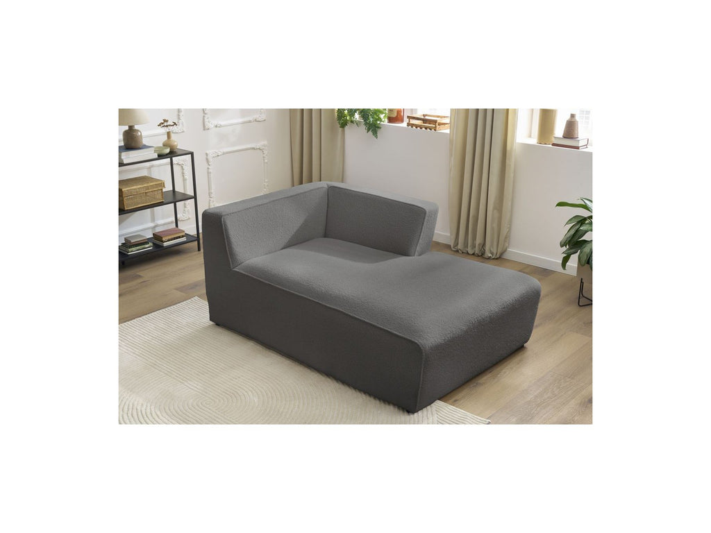 Méridienne Pour Canapé Modulable Megeve - Tissu Bouclette - Angle Droit