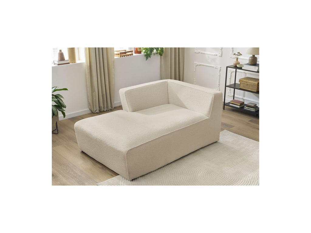 Méridienne Pour Canapé Modulable Megeve - Tissu Bouclette - Angle Gauche