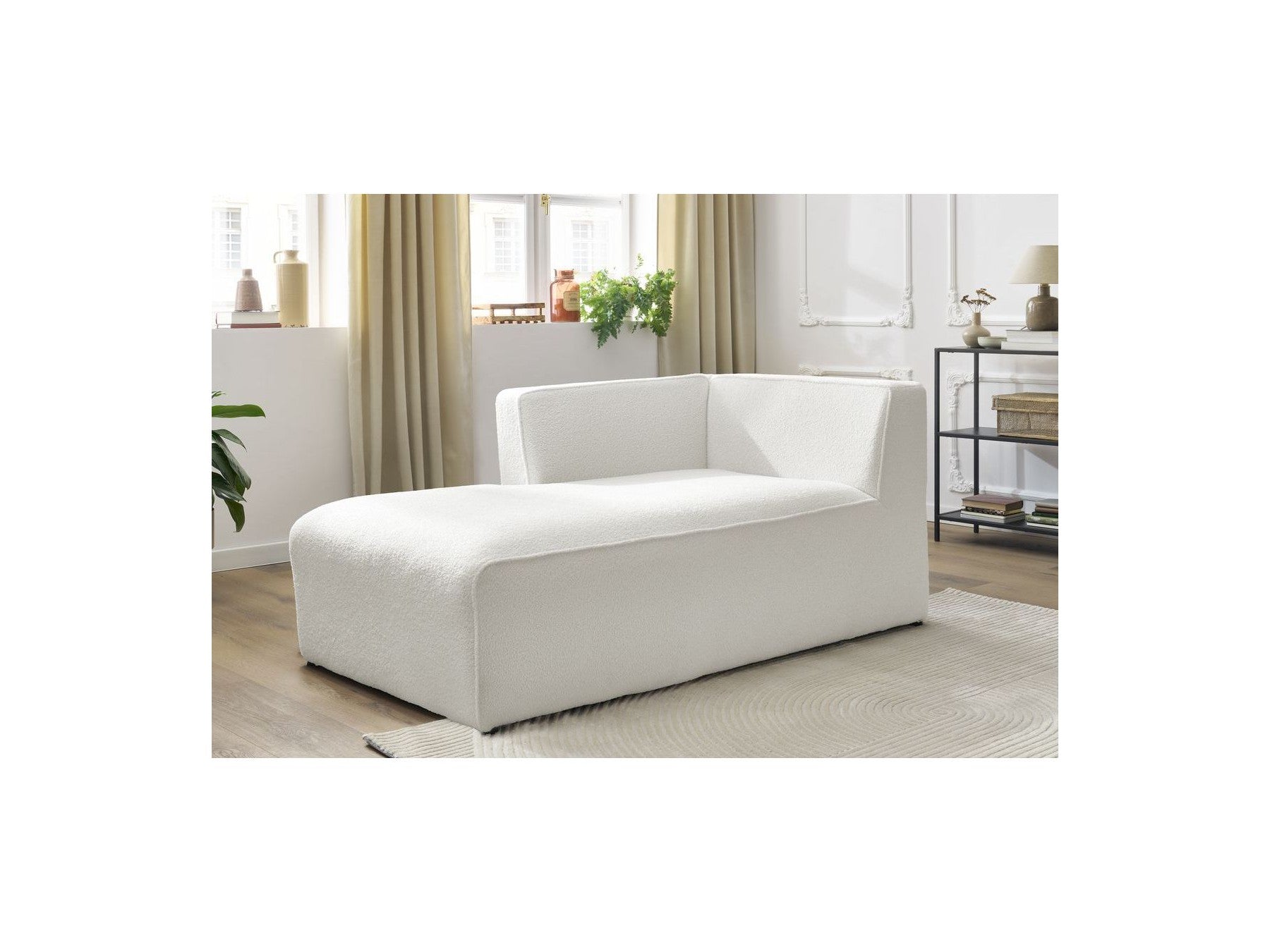 Méridienne Pour Canapé Modulable Megeve - Tissu Bouclette - Angle Gauche