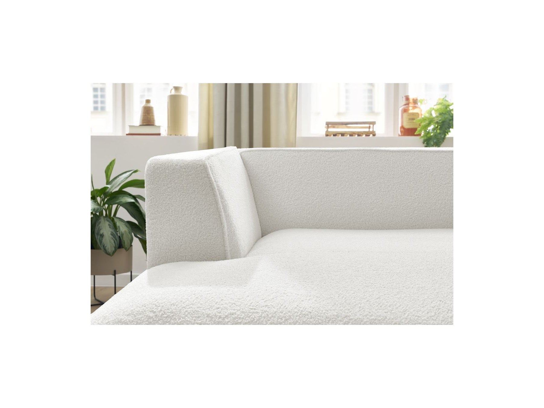 Méridienne Pour Canapé Modulable Megeve - Tissu Bouclette - Angle Gauche