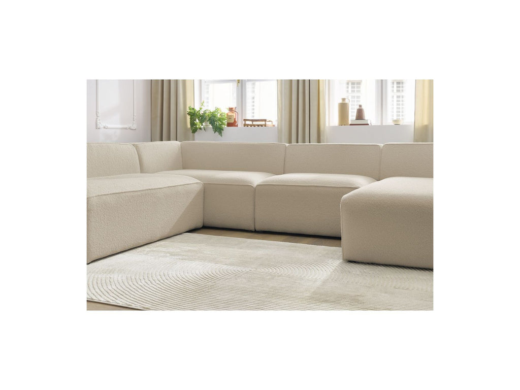 Fixed Panoramic Sofa - Megeve - Bouclé Fabric - Right-Hand Corner