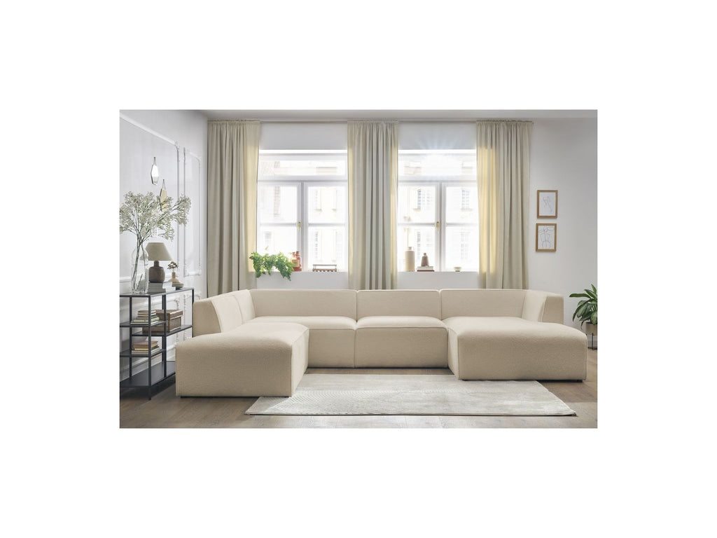 Fixed Panoramic Sofa - Megeve - Bouclé Fabric - Right-Hand Corner
